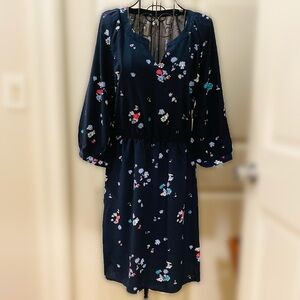 Old Navy | Flower Print Split Neck Dress